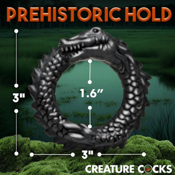 Black Caiman Silicone Cock Ring 4
