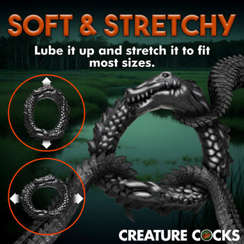 Black Caiman Silicone Cock Ring 6