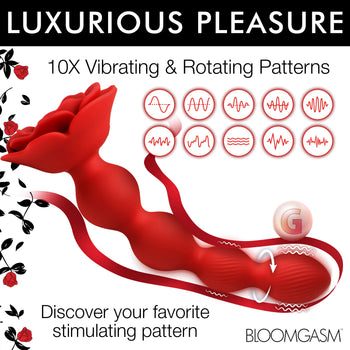 Rose Twirl 10X Vibrating + Rotating Silicone Anal Beads 3