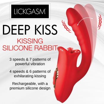 Deep Kiss Silicone Licking Rabbit Vibrator