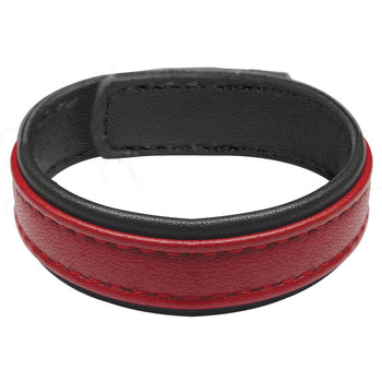 Red Velcro Leather Cock Ring