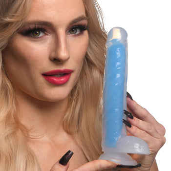 7 Inch Glow-in-the-Dark Silicone Dildo with Balls