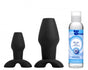 Hollow Anal Plug Trainer Set with Desensitizing Lube Image 1