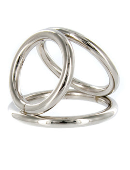 Triple Chrome Cock and Ball Ring
