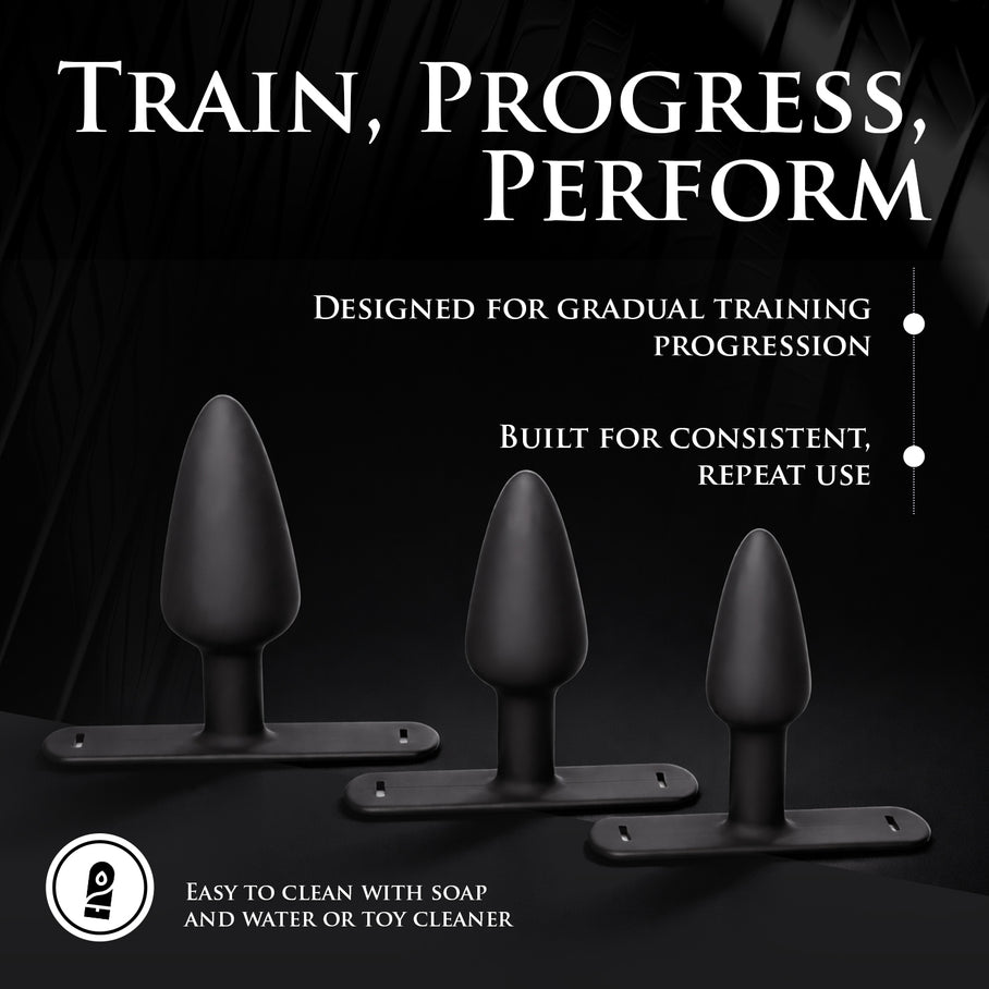 Bum-Tastic Trainer Set Silicone 3 Piece Anal Plug Set with Harness