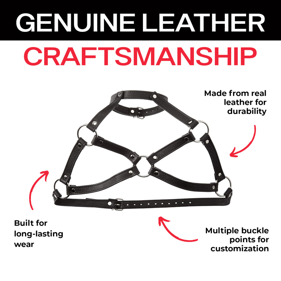Leather Harness Bra