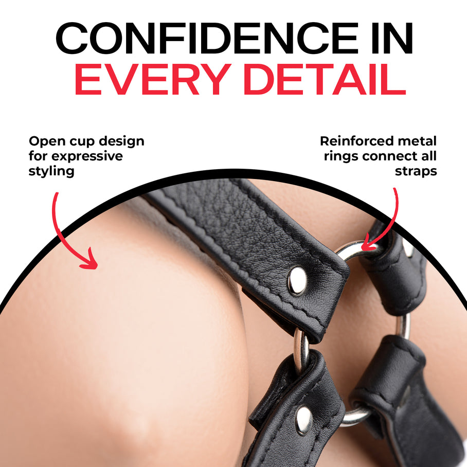 Leather Harness Bra