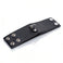 black faux leather 2-inch ball stretcher with adjustable snap closure and silver metal d-ring hardware