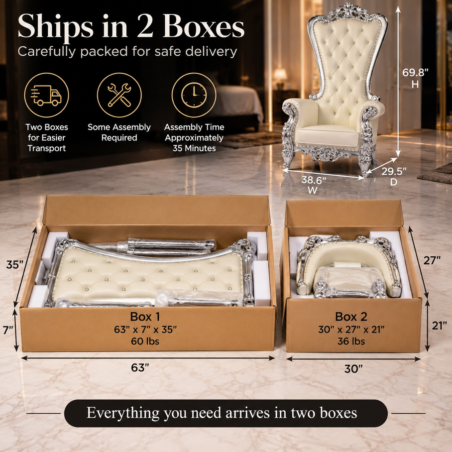 Ultimate Throne Chair - White | Free Shipping Included
