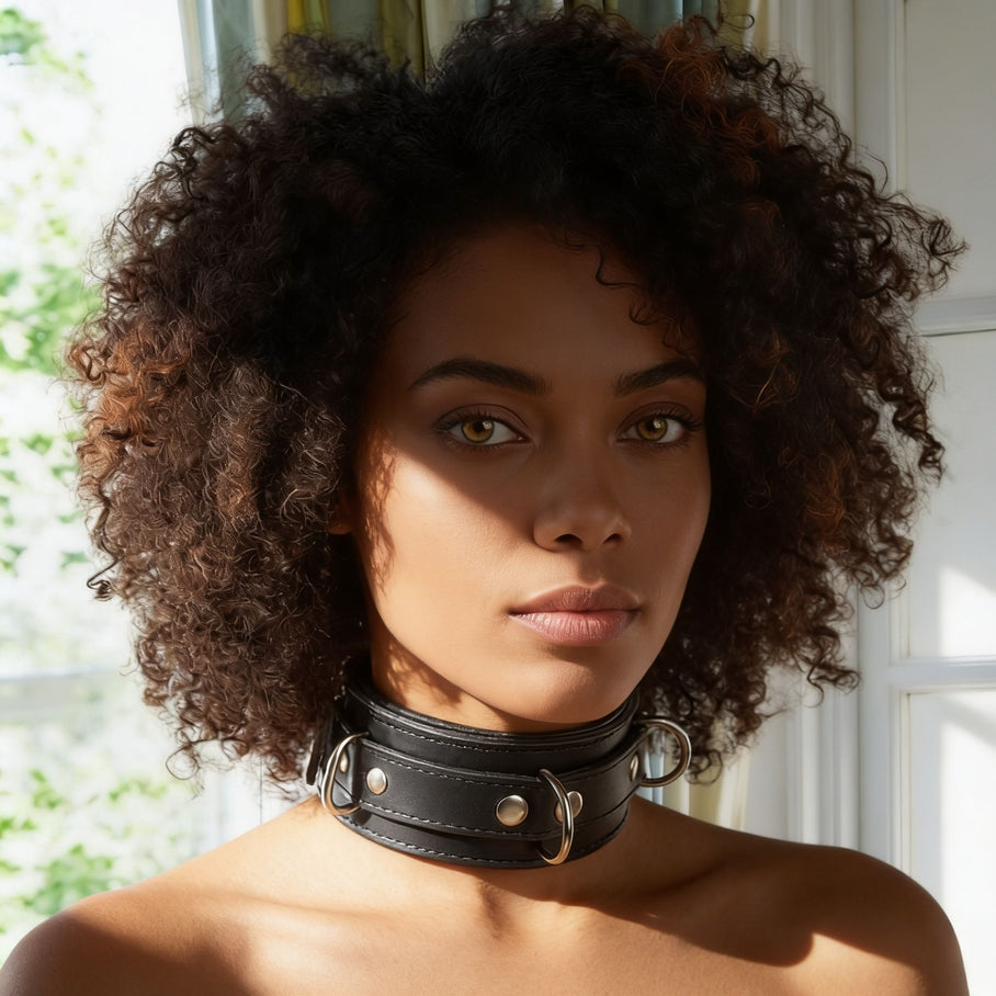 Black Premium Leather Bondage Set