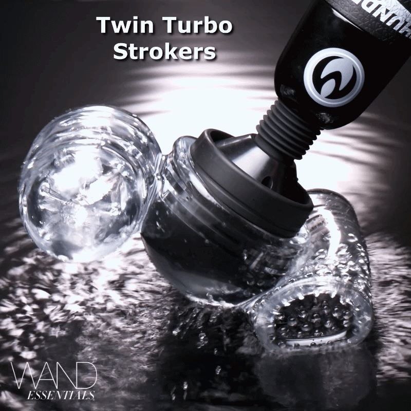 Twin Turbo Strokers 2 in 1 Wand Attachment for Men