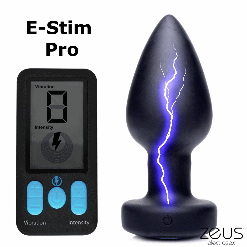 E-Stim Pro Silicone Vibrating Anal Plug with Remote Control