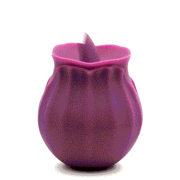 Bloomgasm Wild Violet 10X Silicone Clit Licking Stimulator (Purple) GIF