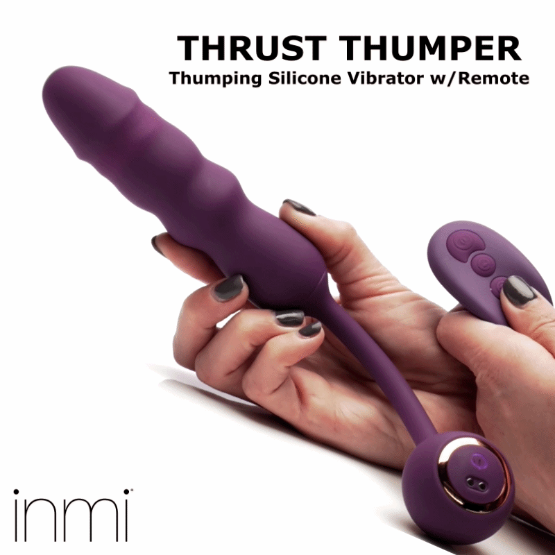 Thrust Thumper Thrusting Silicone Vibrator with Remote