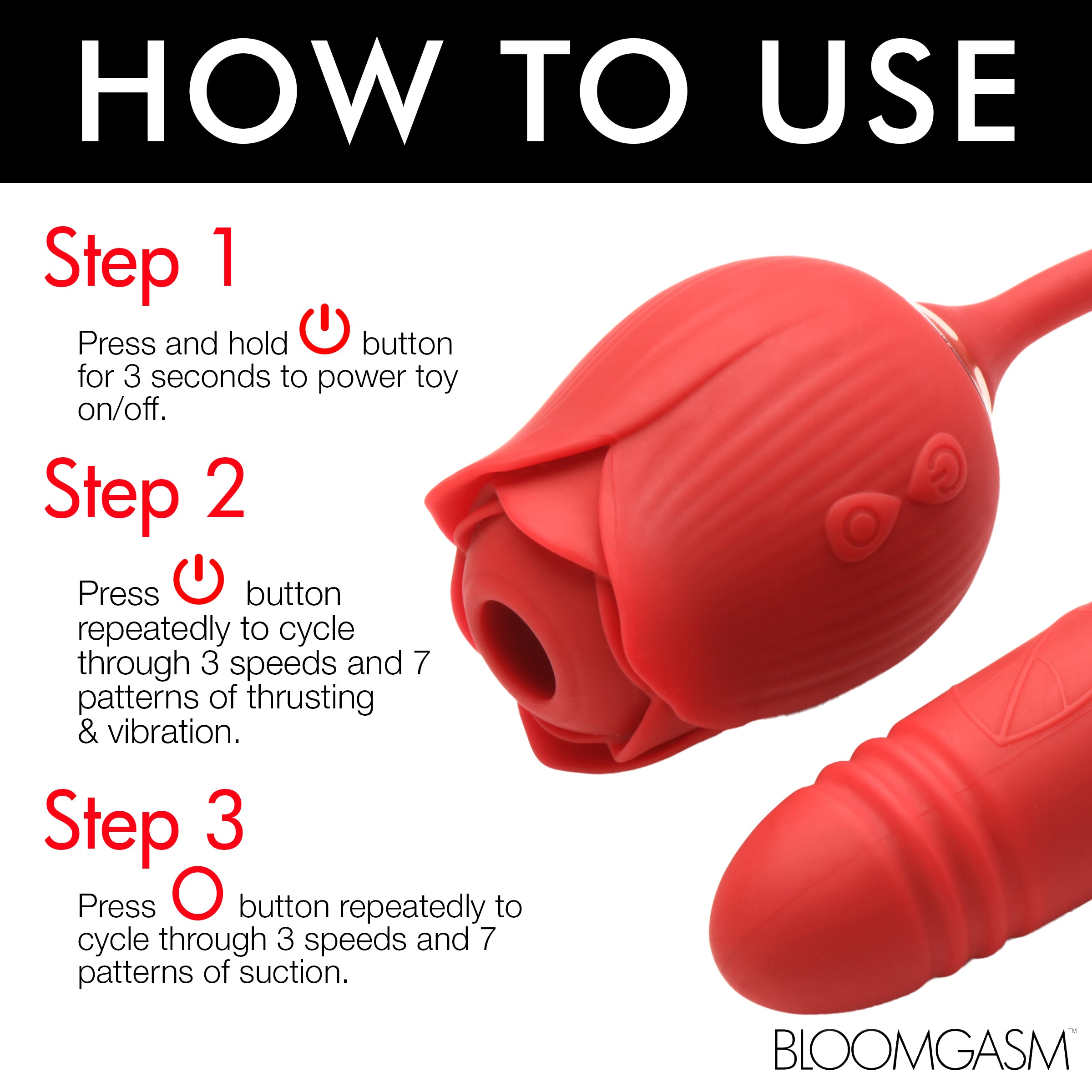 10X Romping Rose Suction and | 3 Speeds + 7 Patterns Healthy & Active 10X Romping Rose Suction and | 3 Speeds + 7 Patterns Healthy & Active