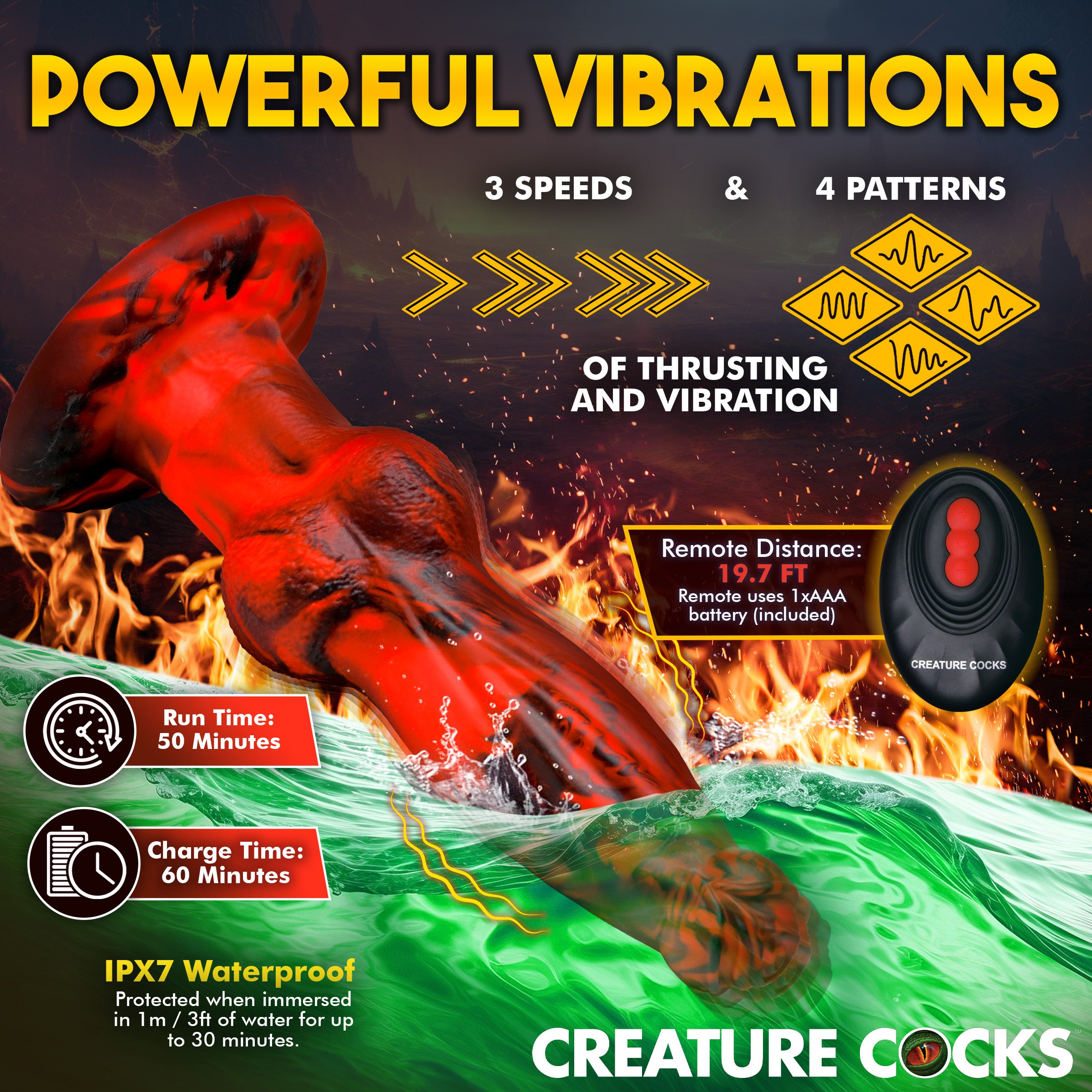 Hell Wolf Thrusting Vibrating Silicone Dildo | Knotted Healthy & Active Hell Wolf Thrusting Vibrating Silicone Dildo | Knotted Healthy & Active