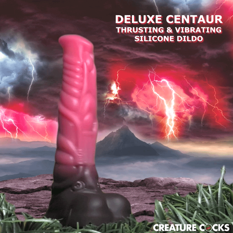 Deluxe Centaur Thrusting & Vibrating Silicone Dildo