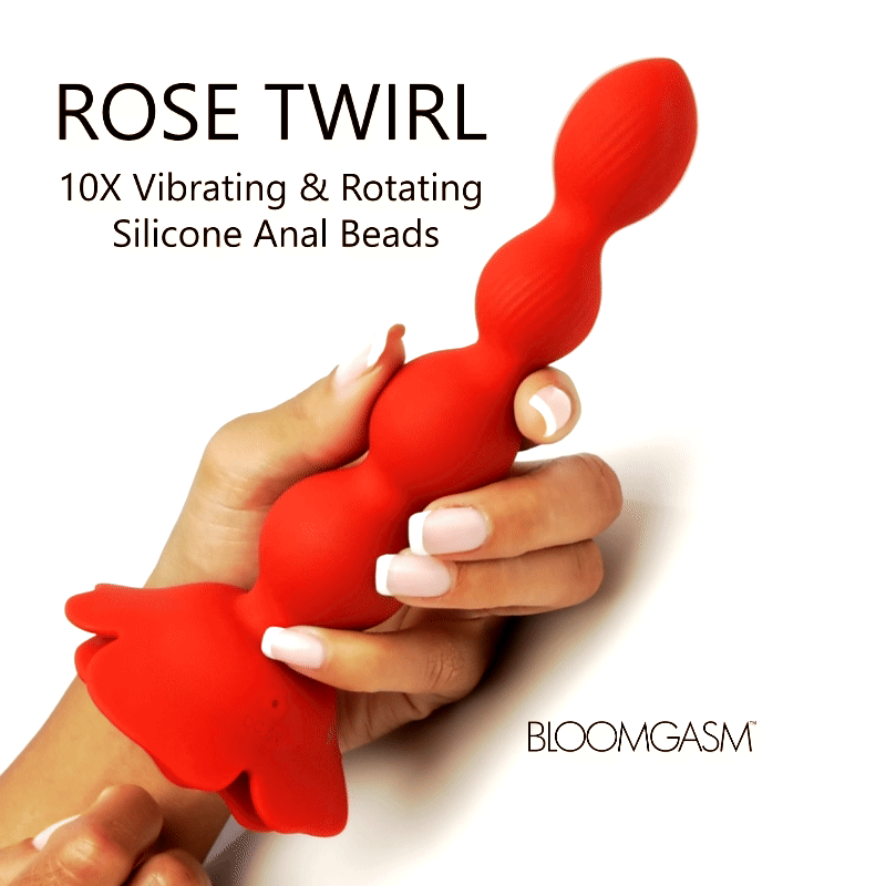 Rose Twirl 10X Vibrating and Rotating Silicone Anal Beads