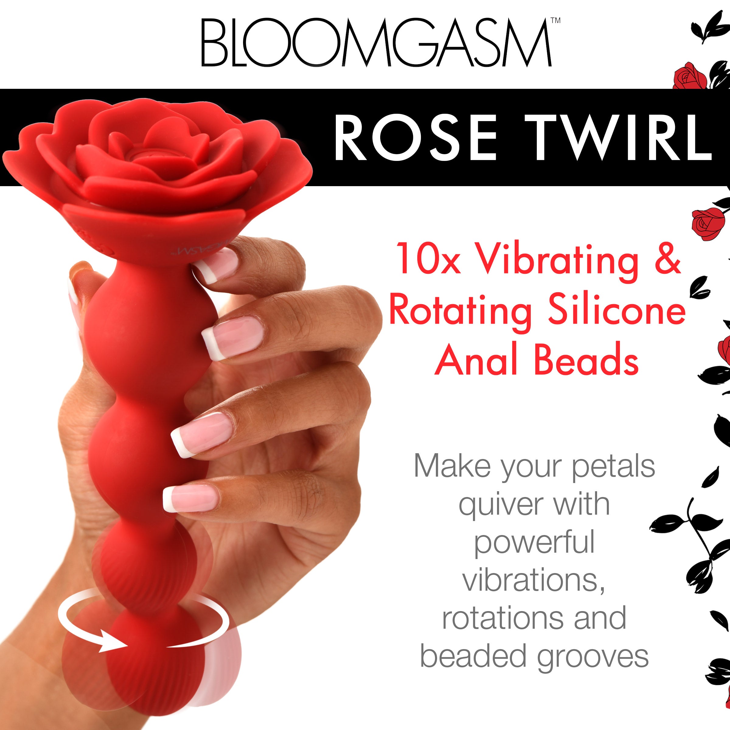 Rose Twirl 10X Vibrating and Rotating | Body-Safe Silicone Healthy & Active Rose Twirl 10X Vibrating and Rotating | Body-Safe Silicone Healthy & Active
