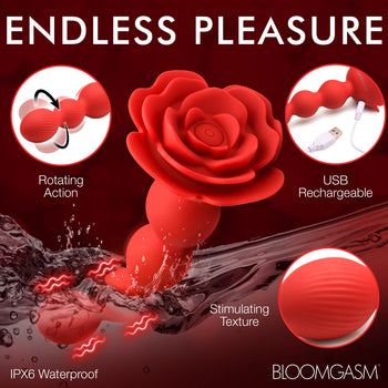 Rose Twirl 10X Vibrating + Rotating Silicone Anal Beads 8