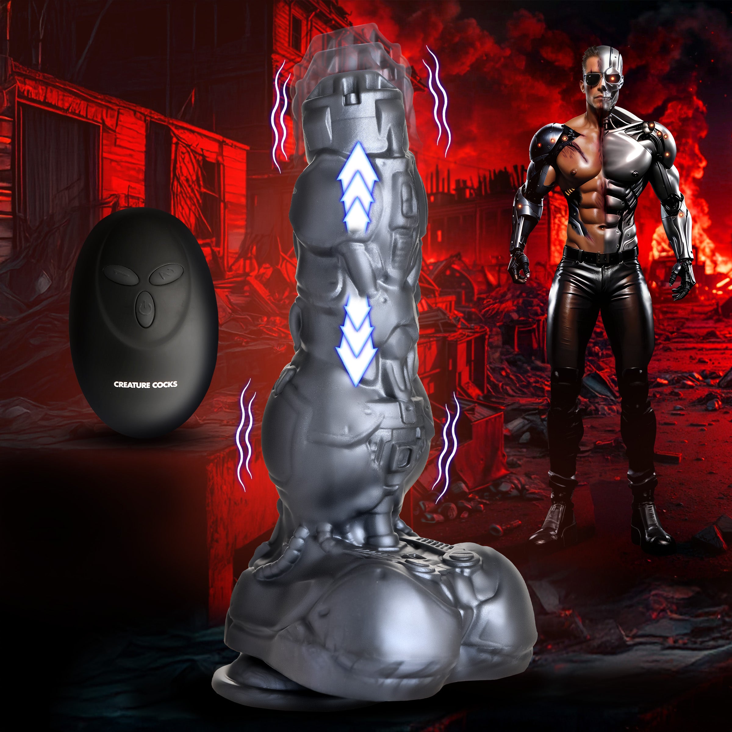 Cyborg Cock Thrusting Vibrating Silicone Dildo Healthy & Active Cyborg Cock Thrusting Vibrating Silicone Dildo Healthy & Active