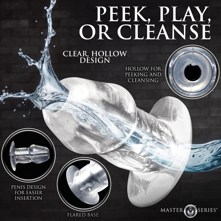 Dicked Clear Hollow Anal Plug 3pc Set