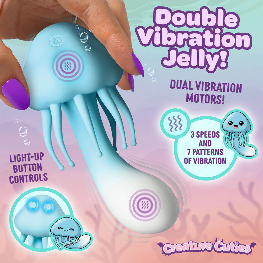 cute double-ended silicone vibrator 3.3 inch insertable 10 functions body-safe