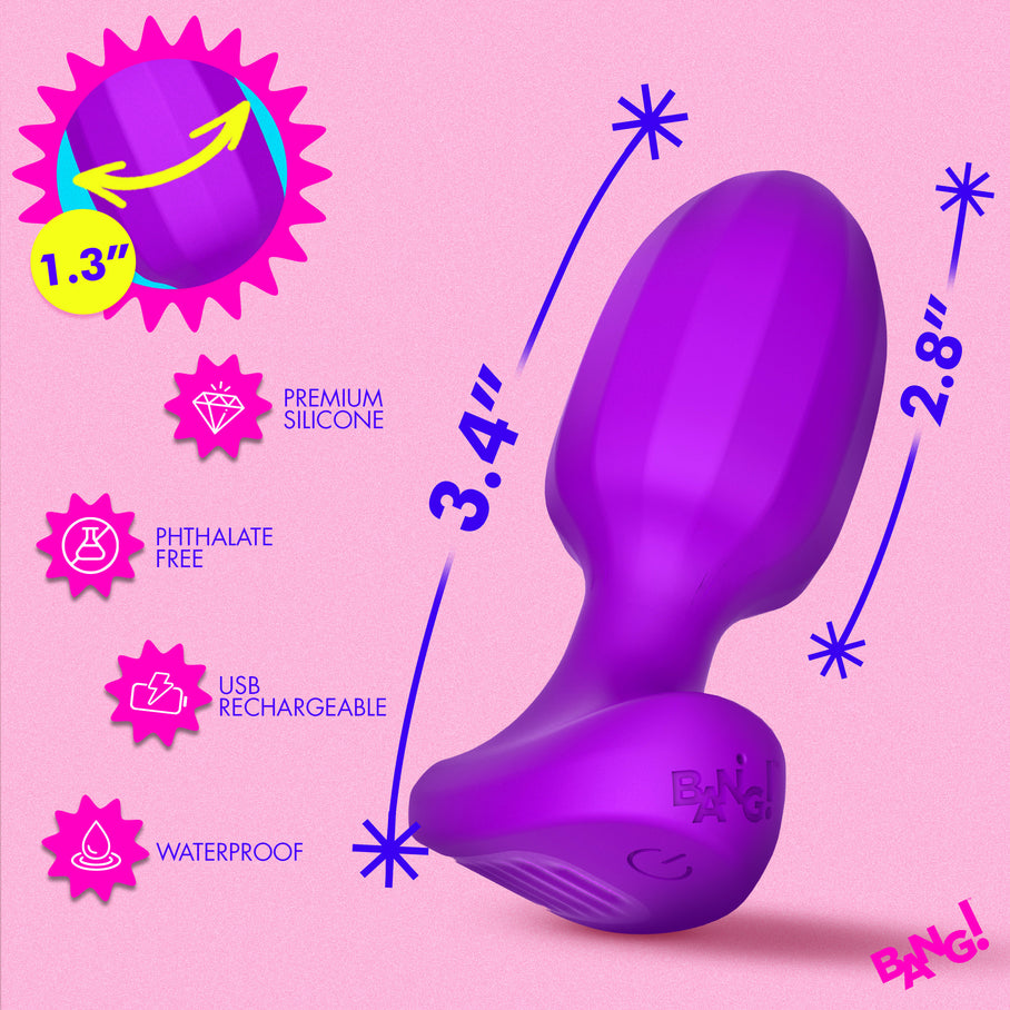Ribbed Vibrating Silicone Butt Plug
