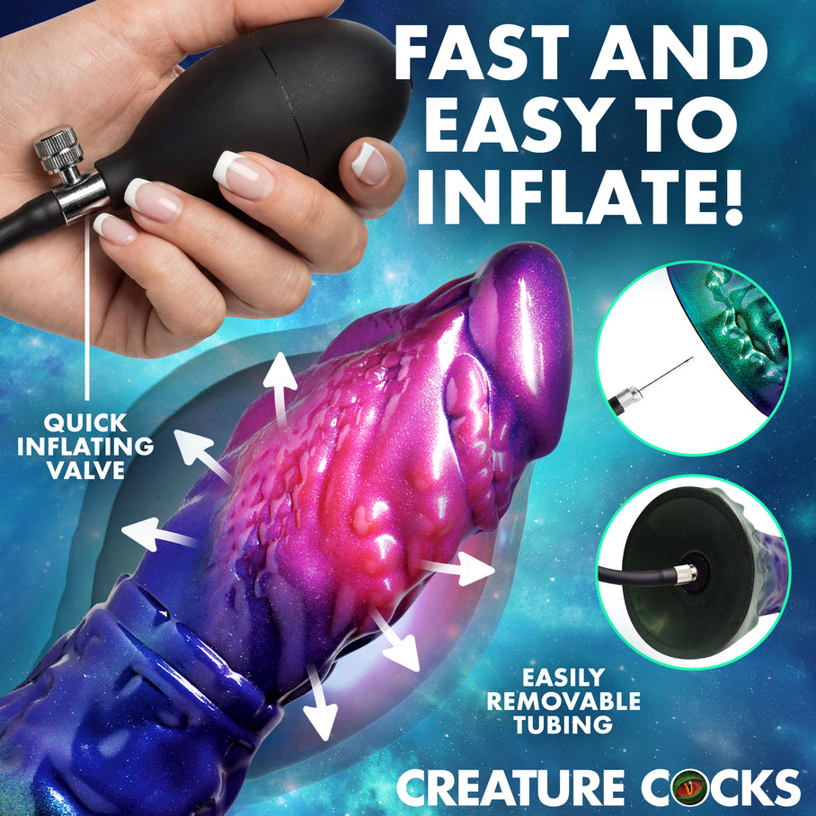 Creature Cocks Gorge dildo adjustable inflation 3.2 girth body-safe silicone