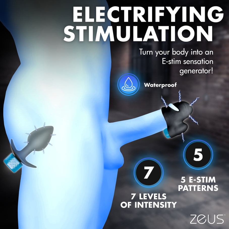best body-safe e-stim anal plug head teaser kit Zeus 2-in-1 wellness playful me-time