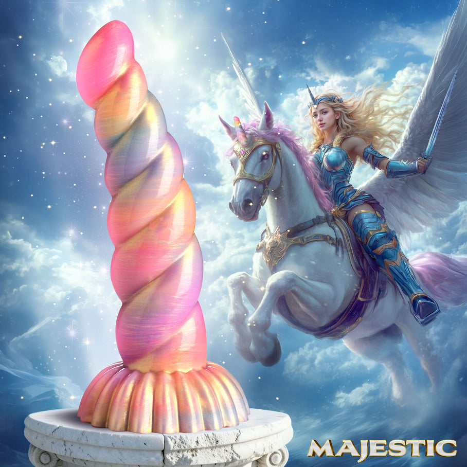 Aurora Unicorn body-safe pastel silicone dildo multi-color suction base wellness pleasure