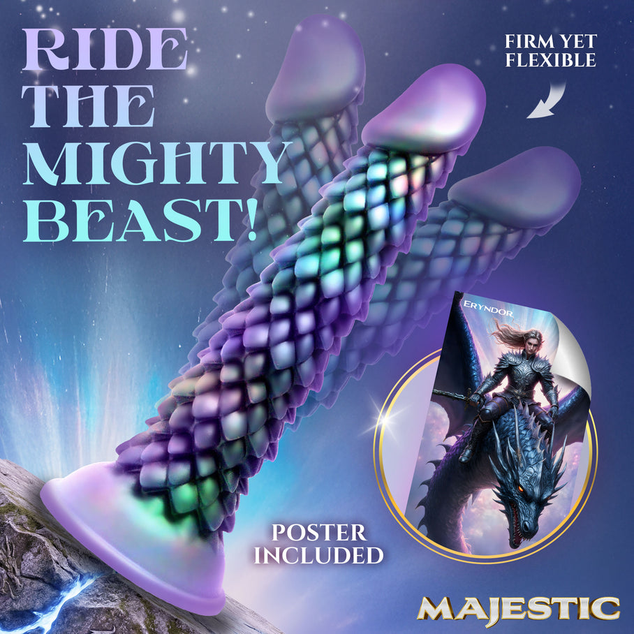 Majestic Creature Cocks elf dragon dildo phthalate-free suction cup harness