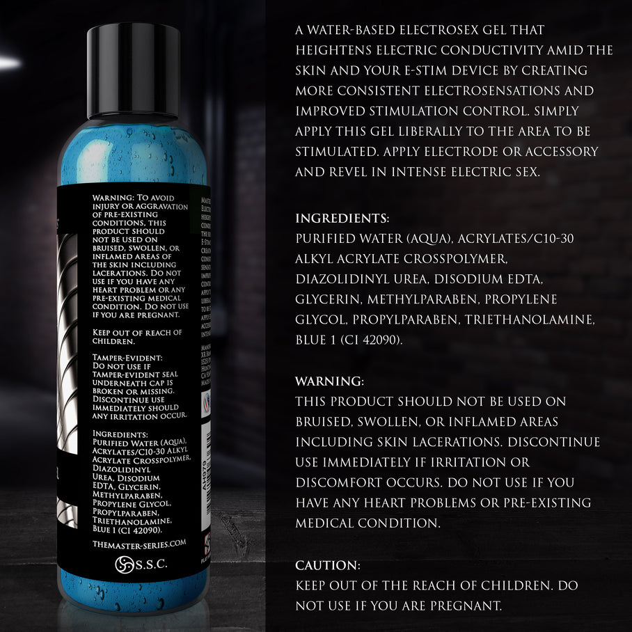 Master Series Electrosex Gel 8.5oz gentle conductive formula safe for
sensitive skin 