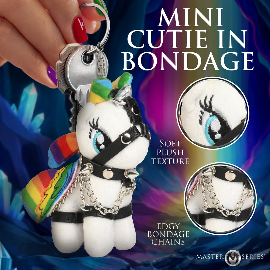 small bondage pony keychain Master Series rainbow body-safe vegan