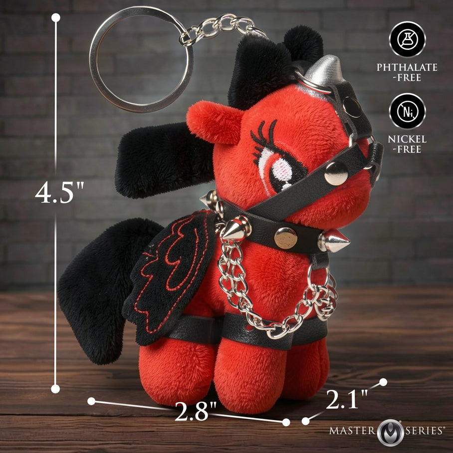 red plush pony keychain Master Series Scarlett kink novelty gift