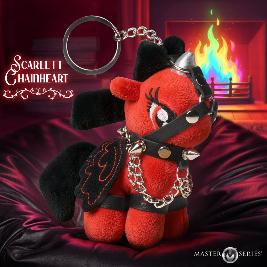 Scarlett Chainheart Bondage Pony Keychain Master Series red plush small
