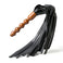 Leather flogger wood handle graduated bulbs leather impact insertable BDSM