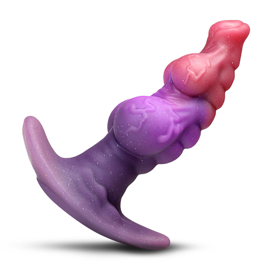 Dragon Master Creature Cocks body-safe silicone P-spot butt plug coral lilac self-care