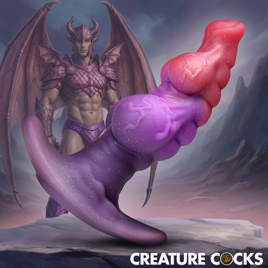 Dragon Master body-safe silicone P-spot butt plug dragon scale coral lilac wellness