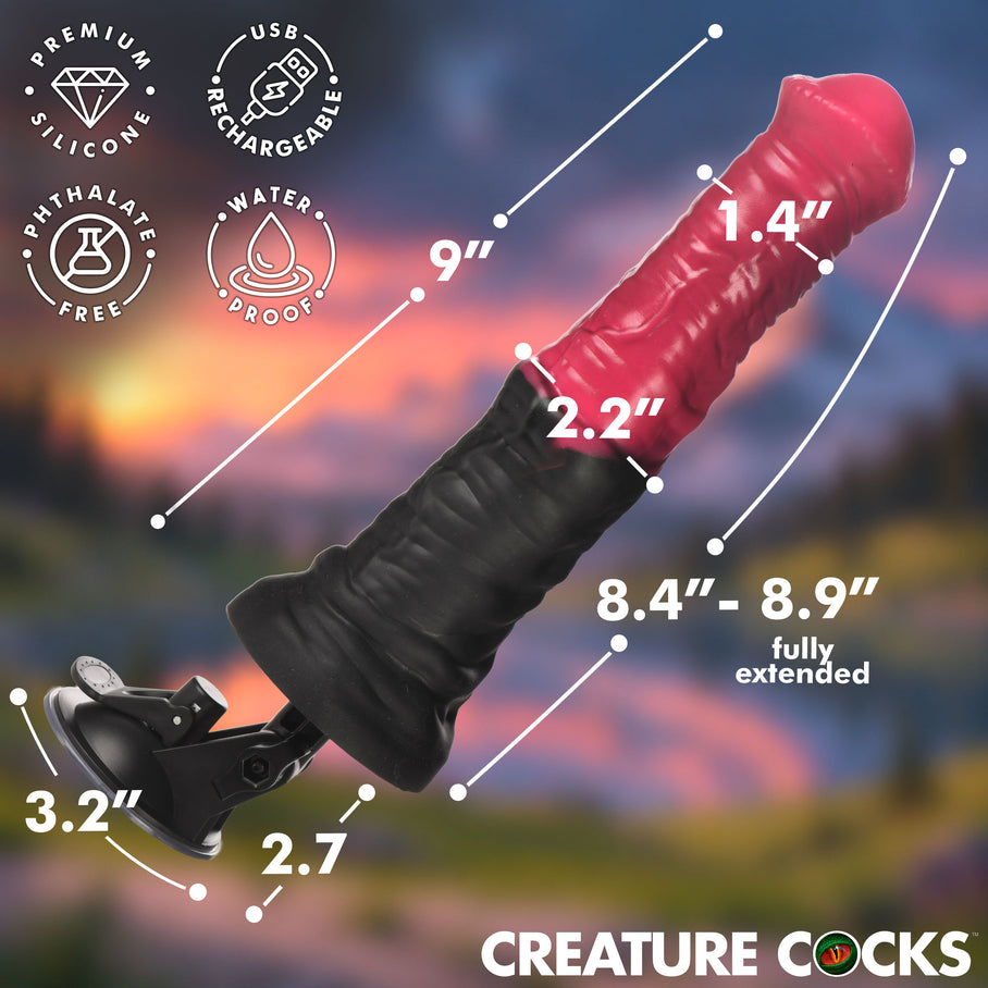 Thrusting Gallop Thrusting & Vibrating Silicone Dildo