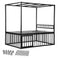 Submission Bondage Bed with Built-In Cage