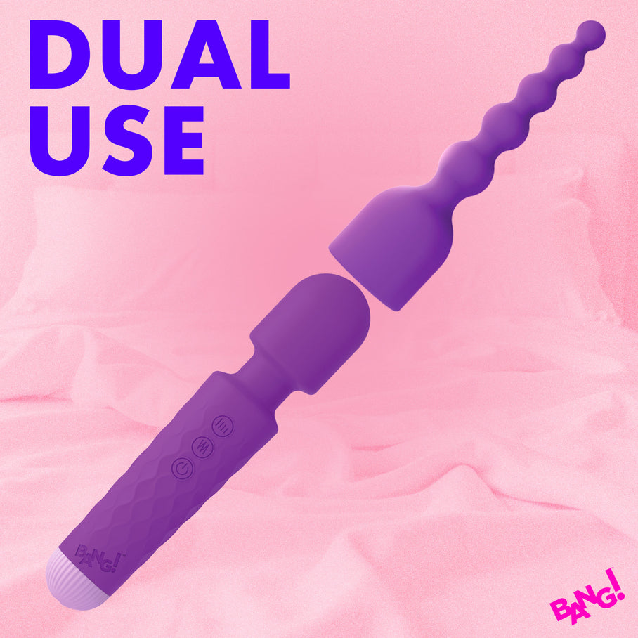 Silicone Vibrating Wand & Anal Beads Attachment