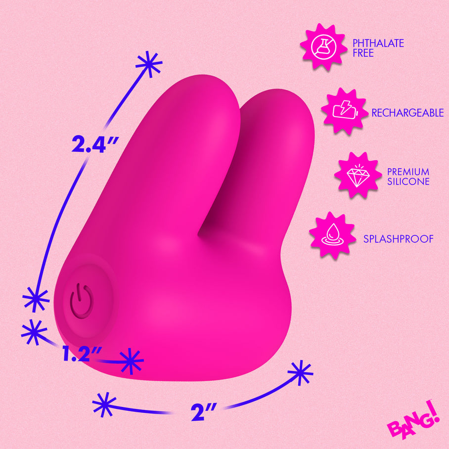 Measurement chart for the Pink Bang! Dual Silicone Vibrator