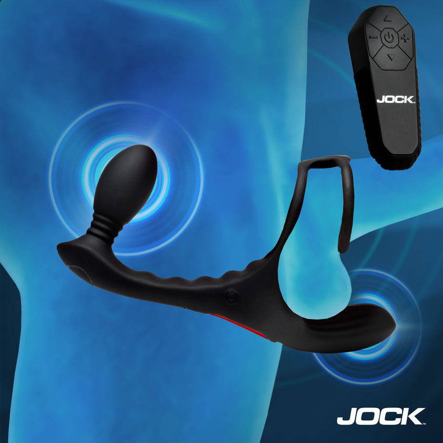 Vibrating cock ring ball ring and anal plug harness with wireless remote