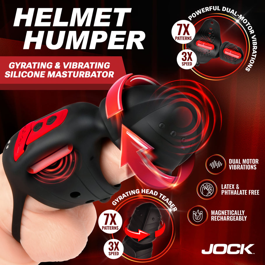 Silicone hands-free stroker with rotating head chamber and vibrating shaft