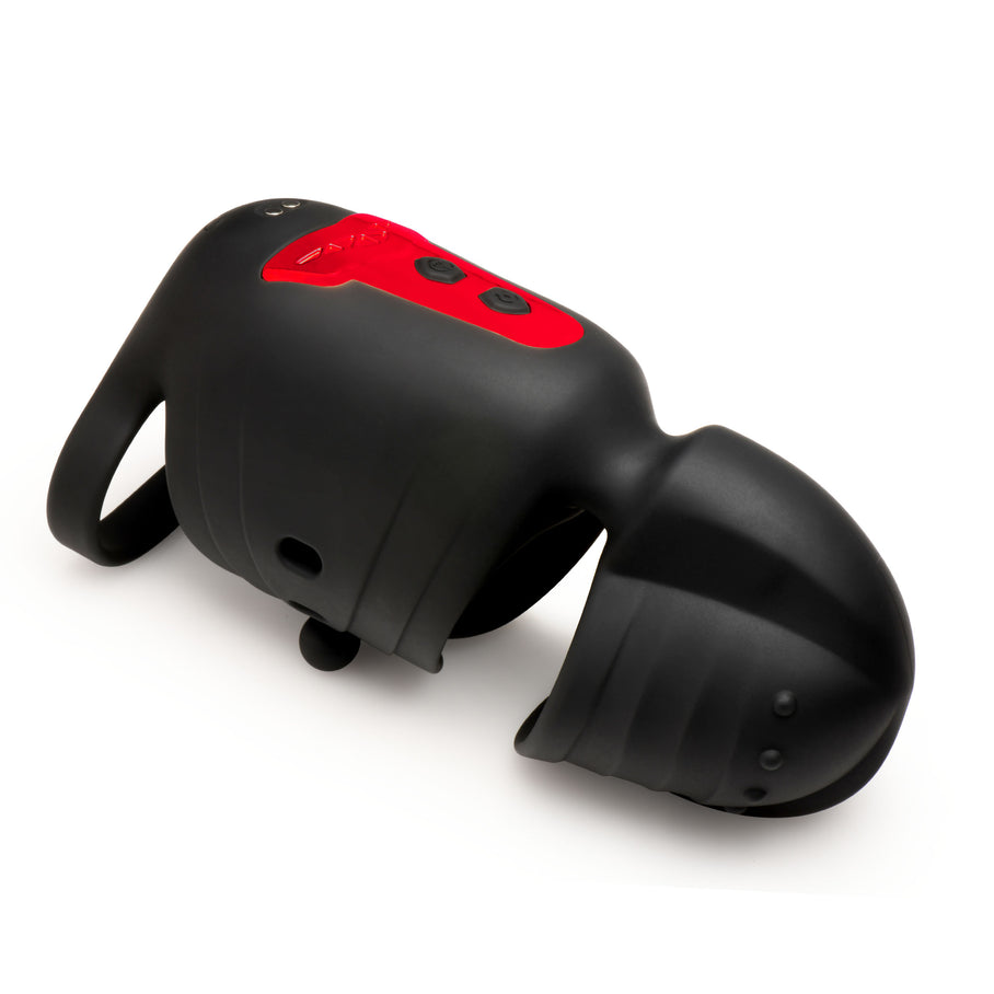 Two motor stroker rechargeable adjustable fit splashproof body-safe silicone