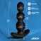 black silicone graduated bead prostate massager gyrating tip remote