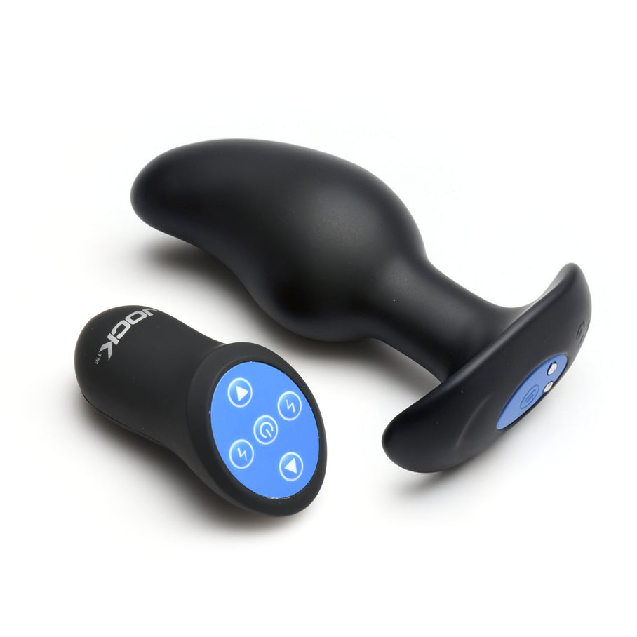 Jock body-safe e-stim plug curved prostate stimulation phthalate-free silicone