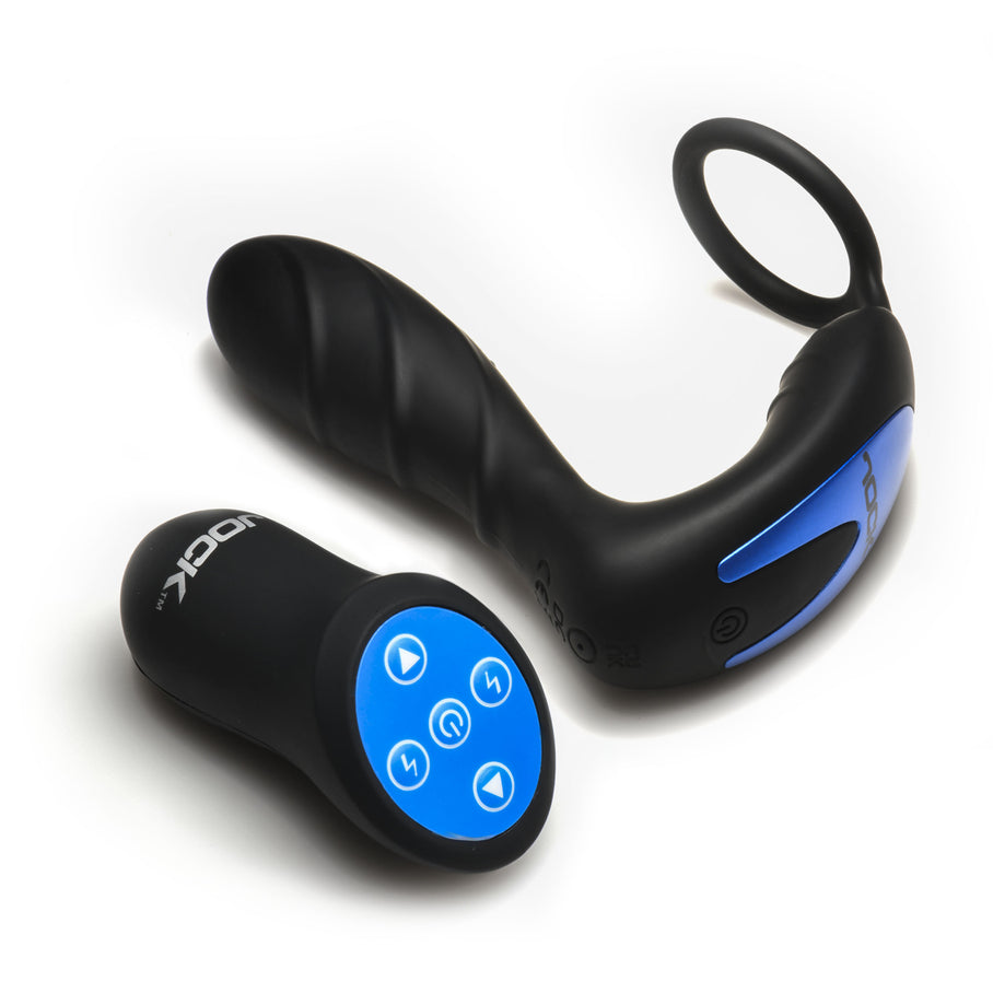 body-safe vibrating e-stim plug Jock Shockwave Curve Toys c-ring