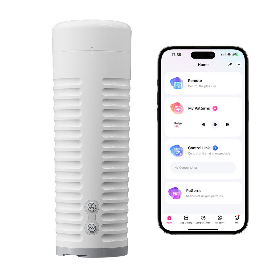 Max 2 app controlled masturbator vibrating contracting long distance couples play